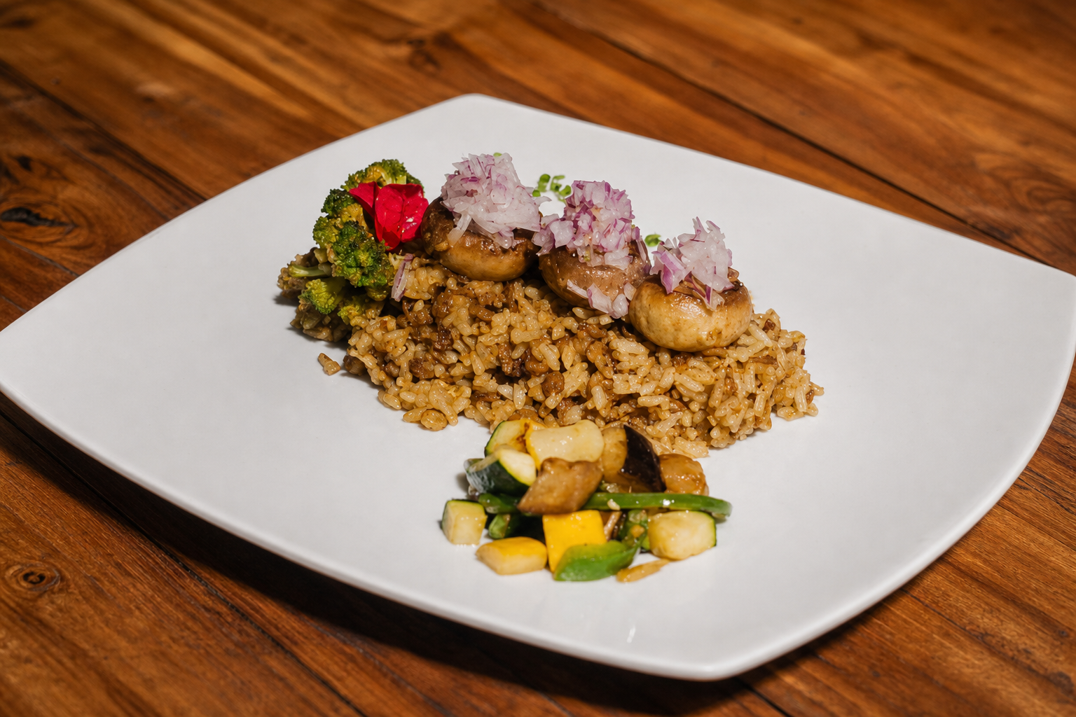 Arroz de Lenteja con Champiñones